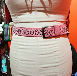 American Eagle Y2K Pink Leather Belt Size Large